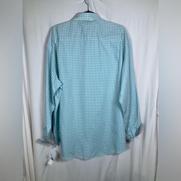 2/$15 🎄Van Heusen Aqua Checkered Button Up Shirt “Boca Raton” Sz XL 17-17.5 NWT - Picture 5 of 8